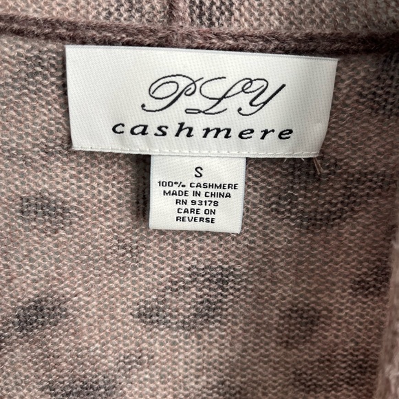 PLY Cashmere Animal Print Open Front Cardigan Size S - Picture 4 of 4